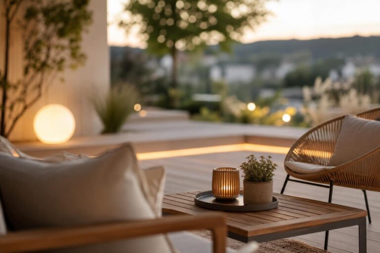 Éclairage et mobilier tendance pour un extérieur convivial à Roanne